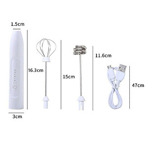 Máy Đánh Trứng, Đánh Sữa Và Tạo Bọt Cafe Cầm Tay Di Động 3 Tốc Độ Sử Dụng Pin Sạc Cao Cấp - Hàng Nhập Khẩu