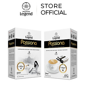 Combo 2 Hộp Cà Phê Sữa Hòa Tan Passiona Trung Nguyên Legend – Hộp 14 Gói 16gr  – Cà Phê Dành Cho Phái Đẹp, Ít Caffeine, Bổ Sung Collagen