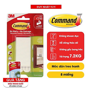 Bộ 8 Miếng dán treo tranh Command 3M tải trọng 7.2kg độ bền cao, bám cực chắc, tháo cực dễ
