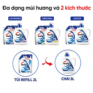 Nước giặt Walch đậm đặc siêu tiết kiệm, kháng khuẩn, khử mùi, tiêu diệt mạt bụi 99%, thích hợp cửa trên và cửa trước(Túi 2L+Chai 3L)