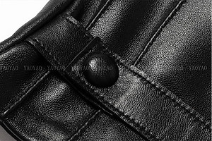 Găng tay nam da cừu cao cấp BHY5333 Lót lông giữ ấm, cảm ứng điện thoại, chống nước