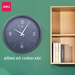 Đồng Hồ Treo Tường Tròn Cao Cấp Chạy Êm Không Tiếng Động Deli - Thiết Kế Decor Trang Trí Nhà Và Quán Cafe Phong Cách Sang Trọng - 9005