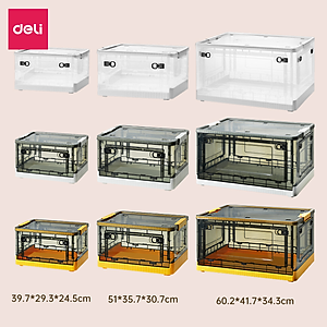 [Có Cỡ Đại 86L] Hộp Nhựa Đựng Đồ Đa Năng Có Nắp Đậy Cao Cấp Nhiều Kích Cỡ Deli - Có Thể Tháo Lắp Tiết Kiệm Không Gian