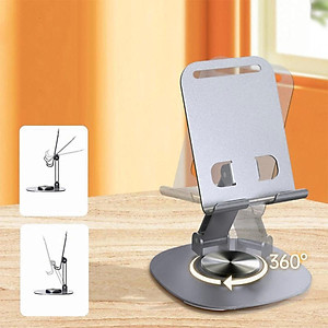 Giá Đỡ Điện Thoại Máy Tính Bảng Hợp Kim Nhôm Xoay 360 Độ, Kiểu Dáng Công Nghệ, Gấp Gọn Tiện Lợi- hàng nhập khẩu