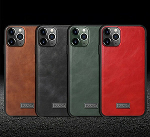 Ốp Lưng Da SULADA Viền silicon cho iPhone 11 - Hàng Chính Hãng