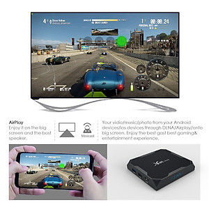 Android Box X96MAX-DDR4-4GB Amlogic S905X2 Android 8.1, bộ nhớ trong 32GB eMMC, 4K TV Box USB3.0 Dual Band WiFi Bluetooth Gigabit LAN - Hàng Nhập Khẩu