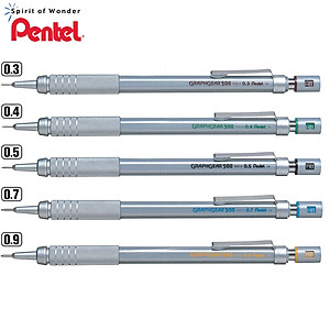 Bút Chì Kim Kỹ Thuật Cao Cấp Pentel Graphgear 500 Loại 0.3/0.5/0.7mm Vẽ Phác Thảo, Vẽ Kiến Trúc - PG513, PG515, PG517