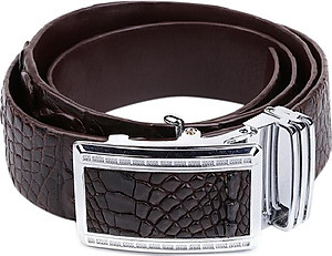 Thắt Lưng Nam Da Cá Sấu Nguyên Con Bản Lớn Huy Hoàng HT4237 - Nâu Đất