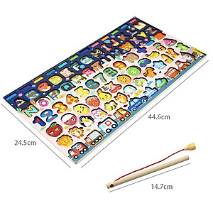 Bảng Gỗ Ghép Hình + Câu Cá Lôgarit 7 in 1 cho bé