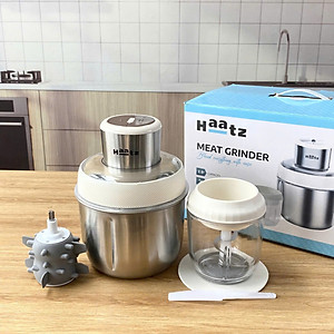 Máy Xay Thịt inox Haatz CIM382 - 2 Cối 2,5L, 500W Kèm Phụ Kiện Đánh Ruốc - Hàng Chính Hãng Bảo Hành 2 Năm