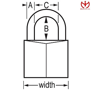 Ổ khóa vali Master Lock 120 EURD thân đồng rộng 20mm - MSOFT