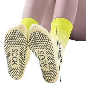 Tất , Vớ Cao Cổ Nữ(Loang Màu)-(Giá 1 ĐÔI )Tất Thoáng Khí Có Đính Hạt Silicon Chống Trơn Trượt Freeszie 35-40,Tập Yoga, Pilates Gym Aerobic