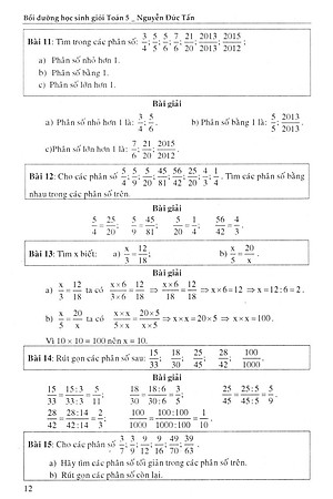 Sách Bồi Dưỡng Học Sinh Giỏi Toán Lớp 5 Theo Chuyên Đề Phân Số - Tỉ Số