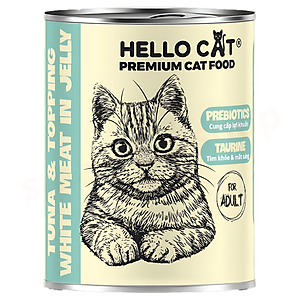 Pate Cho Mèo Hello Cat Tuna - Thức Ăn Cho Mèo Mọi Lứa Tuổi Trong Thạch 400g