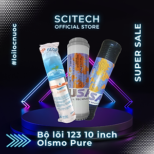 Bộ lõi số 1,2,3 Olsmo Pure 10 inch by Scitech (Lõi PP-UDF-CTO) - Dùng cho máy lọc nước RO, bộ lọc thô - Hàng chính hãng