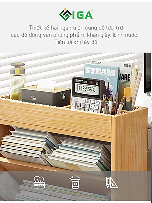 Kệ Sách Gỗ 5 Tầng, Giá Sách Đứng Cạnh Bàn Làm Việc - GP189