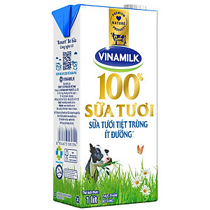 Thùng 12 Hộp Sữa Tươi Tiệt Trùng Vinamilk 100% Ít Đường (1L)