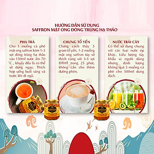 Mật Ong Saffron Đông Trùng Hạ Thảo Táo đỏ Kỷ tử 380ml/lọ Golden Herb