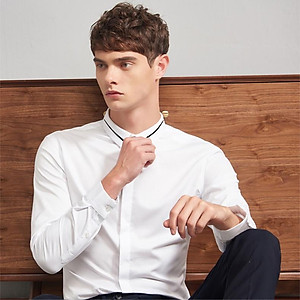 Áo sơ mi nam dài tay phối viền cổ thời trang SITAKI 