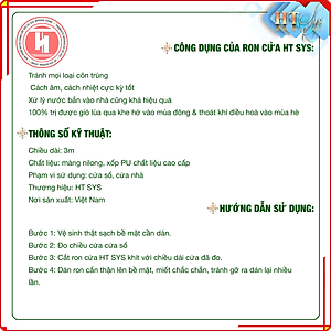 Ron Chặn Khe Cửa HT SYS - Chất Liệu PU Và PE Cải Tiến - Ron Chặn Khe Cửa, Chân Cửa, Khung Cửa - Ngăn Gió Lùa, Cách Âm, Chống Bụi, Ngăn Côn Trùng, Chống Thoát Khí Điều Hòa, Chống Va Đập Cửa - Hàng Chính Hãng