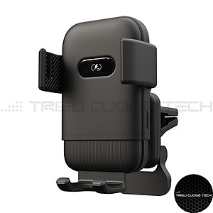 Giá Đỡ Điện Thoại Xe Hơi Ô Tô Cảm Ứng - Hỗ Trơ Sạc Thông Minh Không Dây Qi - Kẹp Cửa Thông Gió Hoặc Sử Dụng Đế Hít Tiện Lợi - Hàng Chính Hãng 