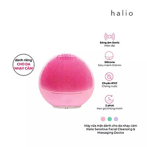 Máy rửa mặt dành cho da nhạy cảm Halio Sensitive Facial Cleansing & Massaging Device baby pink Limited Edition