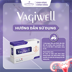 Viên đặt Vagiwell hỗ trợ cân bằng hệ khuẩn, giảm viêm nhiễm do vi khuẩn, nấm ngứa (10 viên) - Nutramed