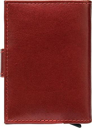 Ví đựng thẻ card với nút bấm tự động Marrant BHM8602 Màu Đỏ. Da bò thật, chống RFID