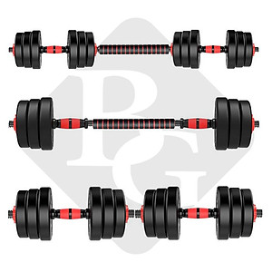 Tạ đôi, Tạ tay + Tạ Đẩy kết hợp (2 in 1) 40kg tập tay đẩy kết hợp, tạ nam nữ tập gym ( hàng nhập khẩu)