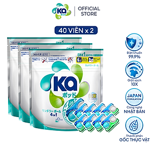 Combo 3 Túi Viên Giặt Xả Đa Năng 4 Trong 1 KA Universal (40 Viên/ Túi)