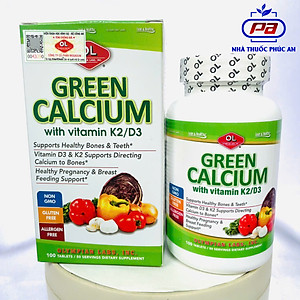 Viên uống bổ sung canxi hữu cơ cho bà bầu và mọi lứa tuổi Green Calcium Olympian Labs 100 viên