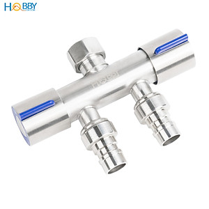 Van chia nước 2 đầu vặn cho dây cấp inox 304 Hobby home decor DNV2