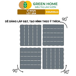 10 Vỉ Nhựa Lót Sàn Greenhome, Catleza, D30xR30cm, Độ Bền 5 Năm, Dễ Lắp Đặt, Trang Trí Ban Công, Sân Vườn, Hồ Bơi
