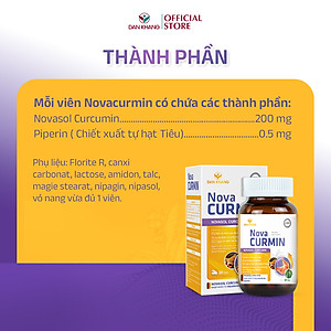 Viên Uống Tinh Chất Nghệ Giảm Đau Dạ Dày Novacurmin - Nguyên liệu nhập khẩu từ Đức (Hộp 30 viên)