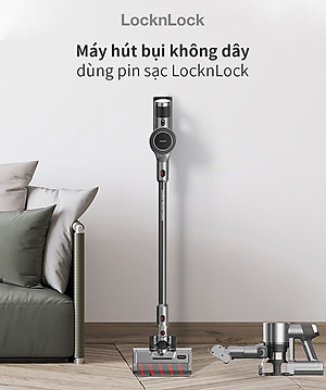 Máy hút bụi không dây Lock&lock ENV356GRY đa năng cầm tay 3 trong 1 (lau sàn, hút bụi, hút bụi giường nệm), động cơ BLDC (350W) - Hàng chính hãng
