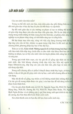 Giáo trình Những nguyên lí cơ bản trong hóa học 2 - Nguyễn Văn Hải (Chủ biên), Nguyễn Thị Thanh Chi, Lê Hải Đăng, Ngô Tuấn Cường, Lê Văn Khu, Hoàng Văn Hùng, Đinh Thị Hiền