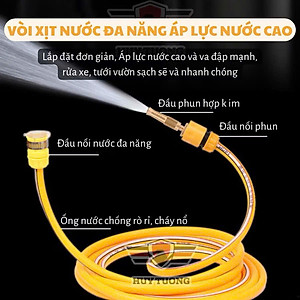 Vòi Tưới Cây, Vòi Xịt Rửa Xe Đa Năng Tăng Áp Lực Nước Cực Mạnh 10m, Lắp Vòi Nước Thông Thường (Đầu Vòi Đồng) - HÀNG CHÍNH HÃNG MINIIN