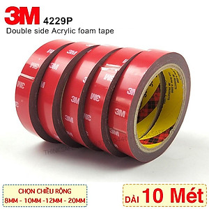 Băng keo cường lực 3M 4229P băng keo 2 mặt siêu dính, siêu chắc, nhiều lựa chọn bề rộng, chiều dài 10 mét