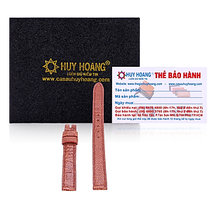 Dây đồng hồ Huy Hoàng da đà điểu size 12, 14 màu đen, nâu đất, vàng, nâu đỏ HT8417-18-19-23