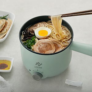 Nồi Điện Đa Năng Chống Dính Cao Cấp LIFE360 Amazing Experience AL-D12L5 (Xanh lục) - Nồi Điện Chống Dính Đa Chức Năng, nấu lẩu, hấp, luộc, xào..., chất liệu cao cấp, an toàn sức khỏe- Hàng chính hãng