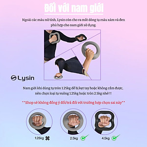 Lysin - quả tạ nữ, tạ ấm, tạ bình vôi khối lượng 1.25kg 2.5kg 4.5kg bằng sắt bọc cao su nhám chống trượt thiết kế hình tròn có tay cầm giữa gọn nhẹ kiểu dáng độc đáo rèn luyện sức khỏe, tập luyện đẹp dáng tạ tay tập cơ tay.