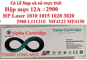Hộp mực Dành Cho máy in Canon LBP 2900, 3000 - 12A / HP LaserJet - 1010/ 1012/ 1015/ 1020/ 1018/ 1022/ 1022n/ 1022nw- Hàng chính hãng Alpha Cartridge 