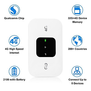 Bộ Phát WIFI Di Động Từ Sim 4G/5G/LTE ZTE MF800 - Pin 2100mAh - Bộ Phát WIFI Không Dây Kết Nối Tối Đa 10 Thiết Bị - Hàng Chính Hãng