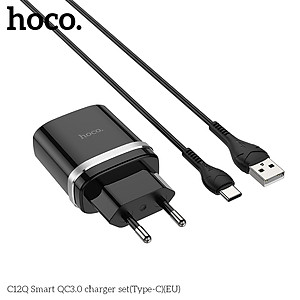 Bộ sạc nhanh Hoco C12Q 18W Type-c Smart hỗ trợ QC3.0 - Hàng chính hãng