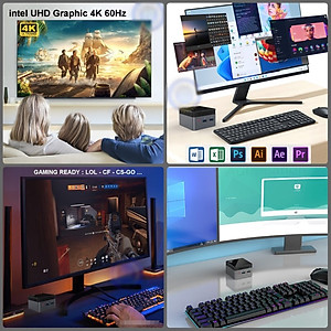 Máy Tính Siêu Nhỏ Ultra Mini Morefine ZX01 Plus - Intel thế hệ 12 Twin Lake N150 - Hỗ Trợ Xuất Hình 4K 60hz hàng nhập khẩu