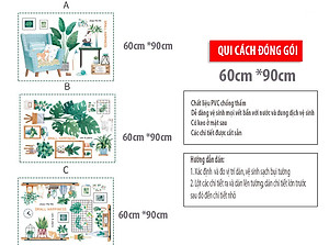 Sticker Giấy Dán Tường Decal Dán tường Mẫu Hoa Lá Cực Xinh ZH028