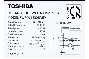 Cây nước nóng lạnh Toshiba RWF-W1830UVBV(T) - Hàng chính hãng