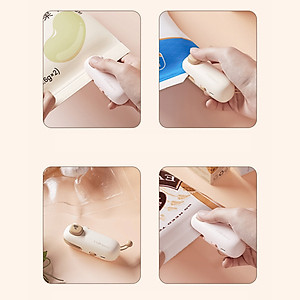 Máy Hàn Miệng Túi Cầm Tay Cute, Máy Ép Miệng Túi Đồ Ăn Vặt Sạc Pin Tích Hợp Nam Châm Kèm Đầu Cắt Tiện Dụng - Hàng Chính Hãng MINIIN