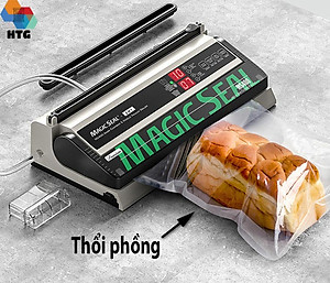 Máy hút chân không thực phẩm Magic Seal MS400 không kén túi, hút khô và hút nước, mối hàn dính lớn 8mm kín kẽ, hút mạnh mẽ, tự động và bán tự động, hàng chính hãng
