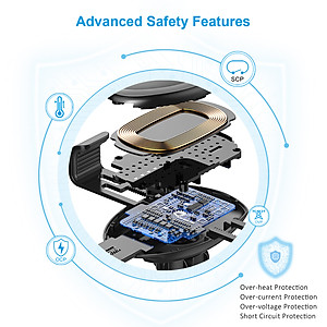 Đế sạc nhanh không dây cho xe hơi CHOETECH T536S - Hàng Chính Hãng 